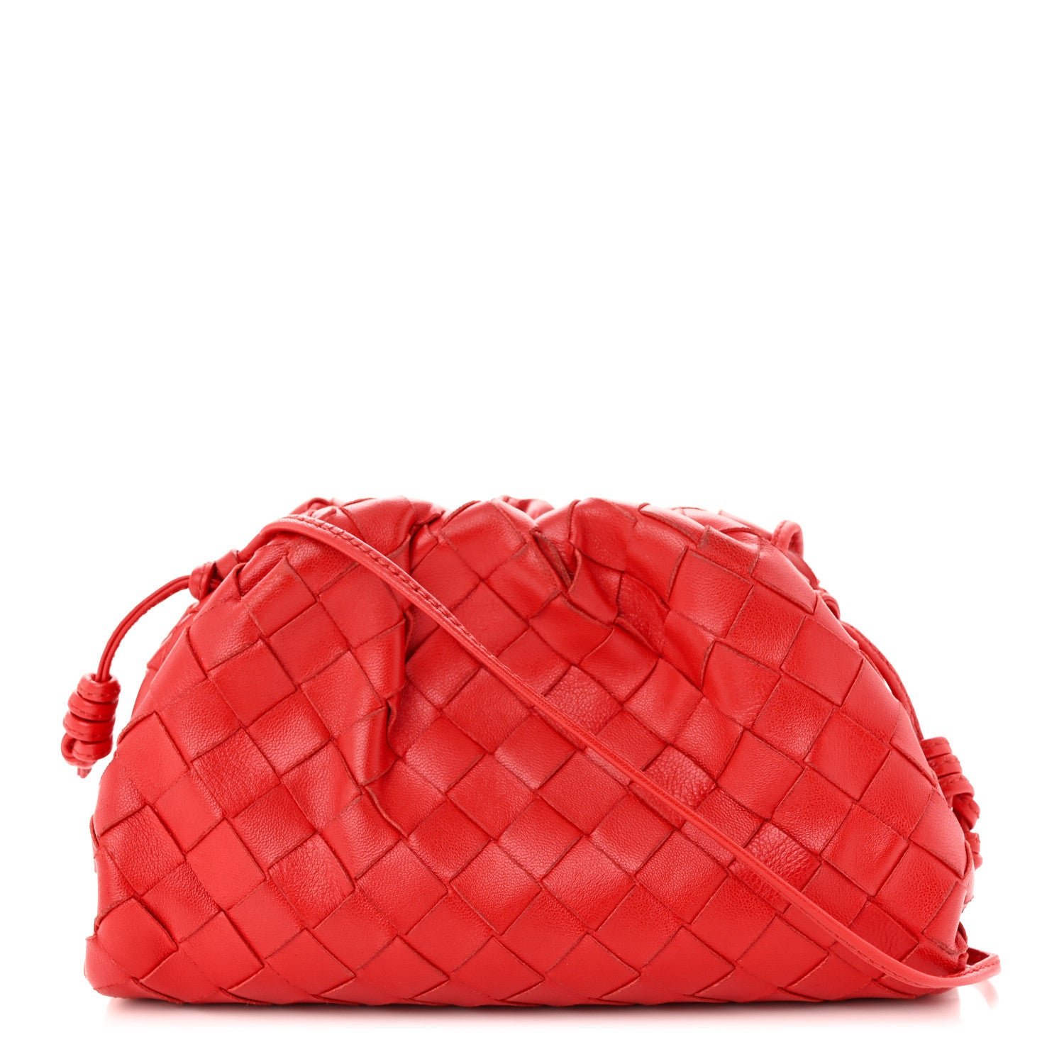 Bottega Veneta Nappa Intrecciato The Mini Pouch Bright Red