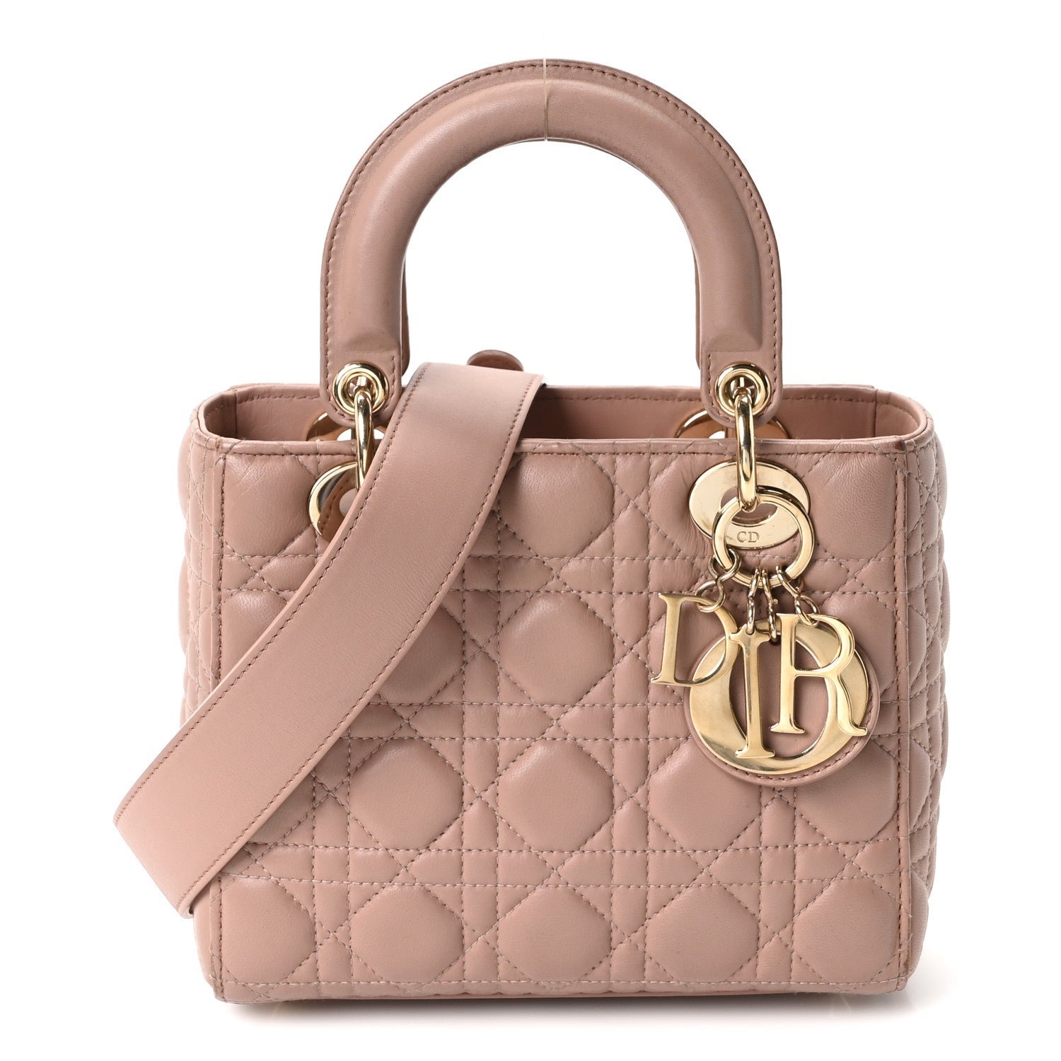 Christian Dior Lambskin Cannage Small My ABC Dior Lady Dior Blush