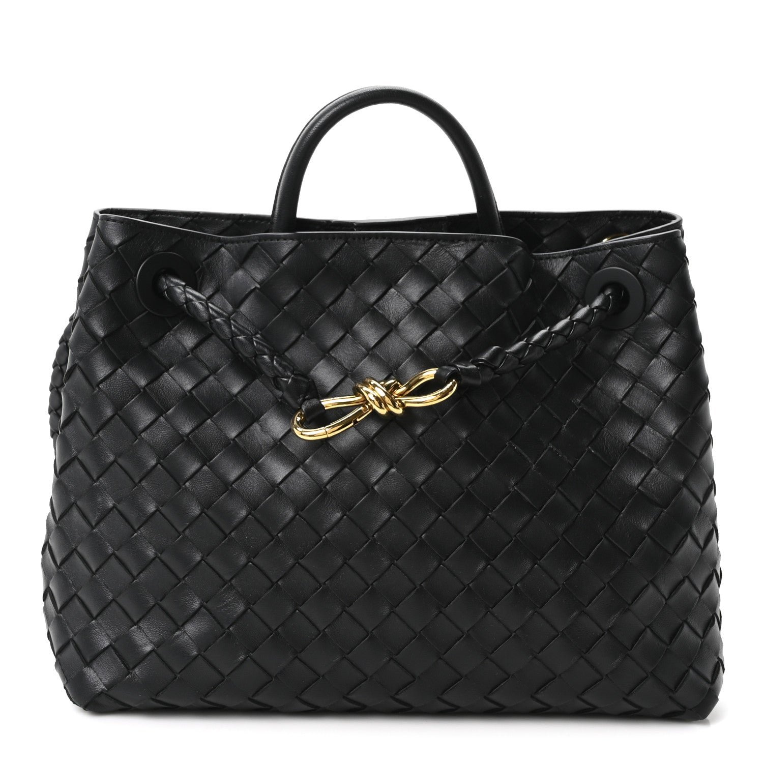 Bottega Veneta Bottega Veneta Nappa Intrecciato Medium Andiamo Shoulder Bag Black