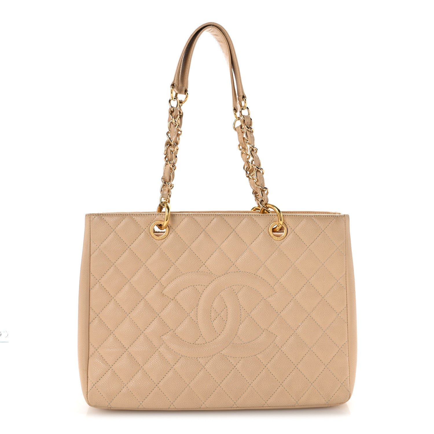 Chanel Caviar Quilted Grand Shopping Tote GST Beige Clair