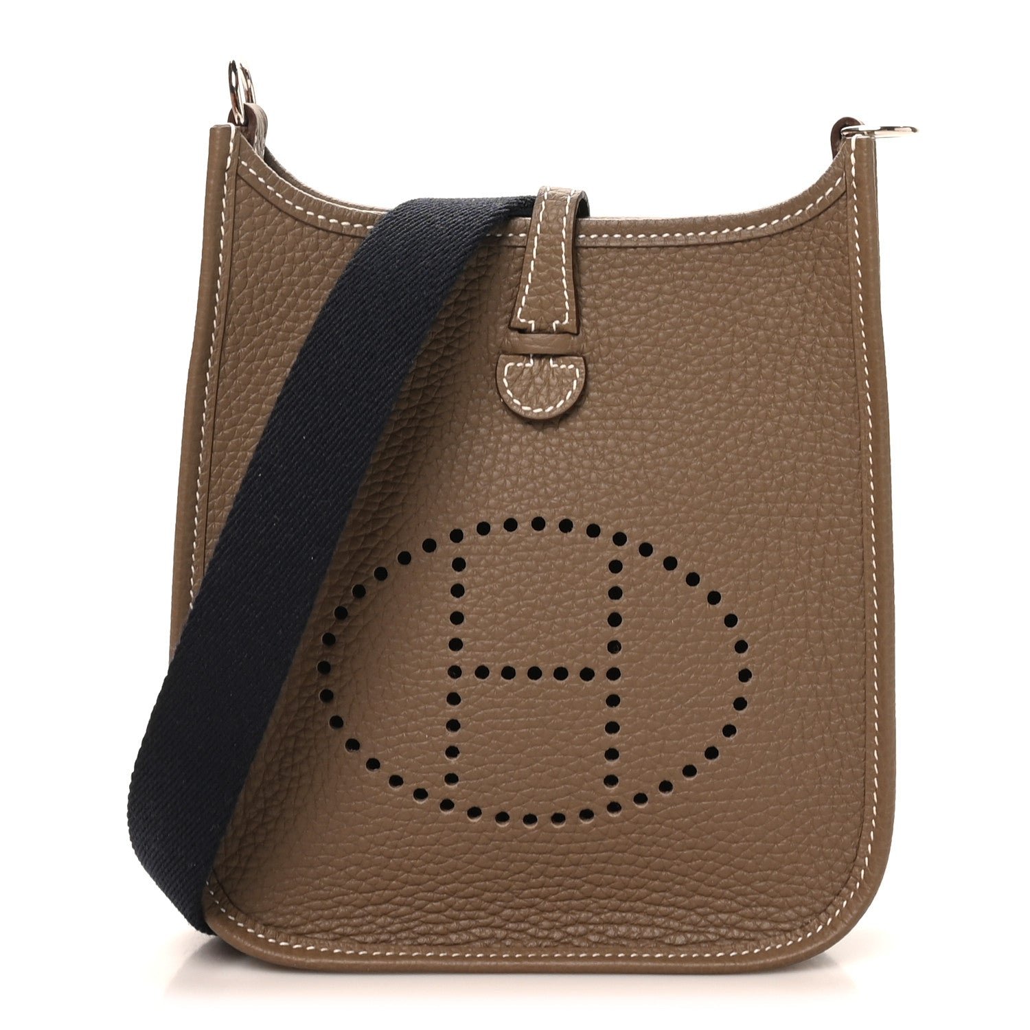 Hermes Taurillon Clemence Amazone Evelyne TPM Etoupe Bleu Indigo