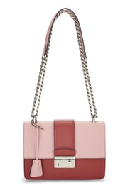 Prada Pink & Red Saffiano Leather Chain Shoulder Bag