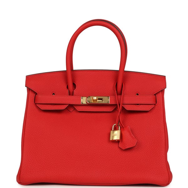 Hermes Pre-owned Hermes Birkin 30 Rouge de Coeur Togo Gold Hardware