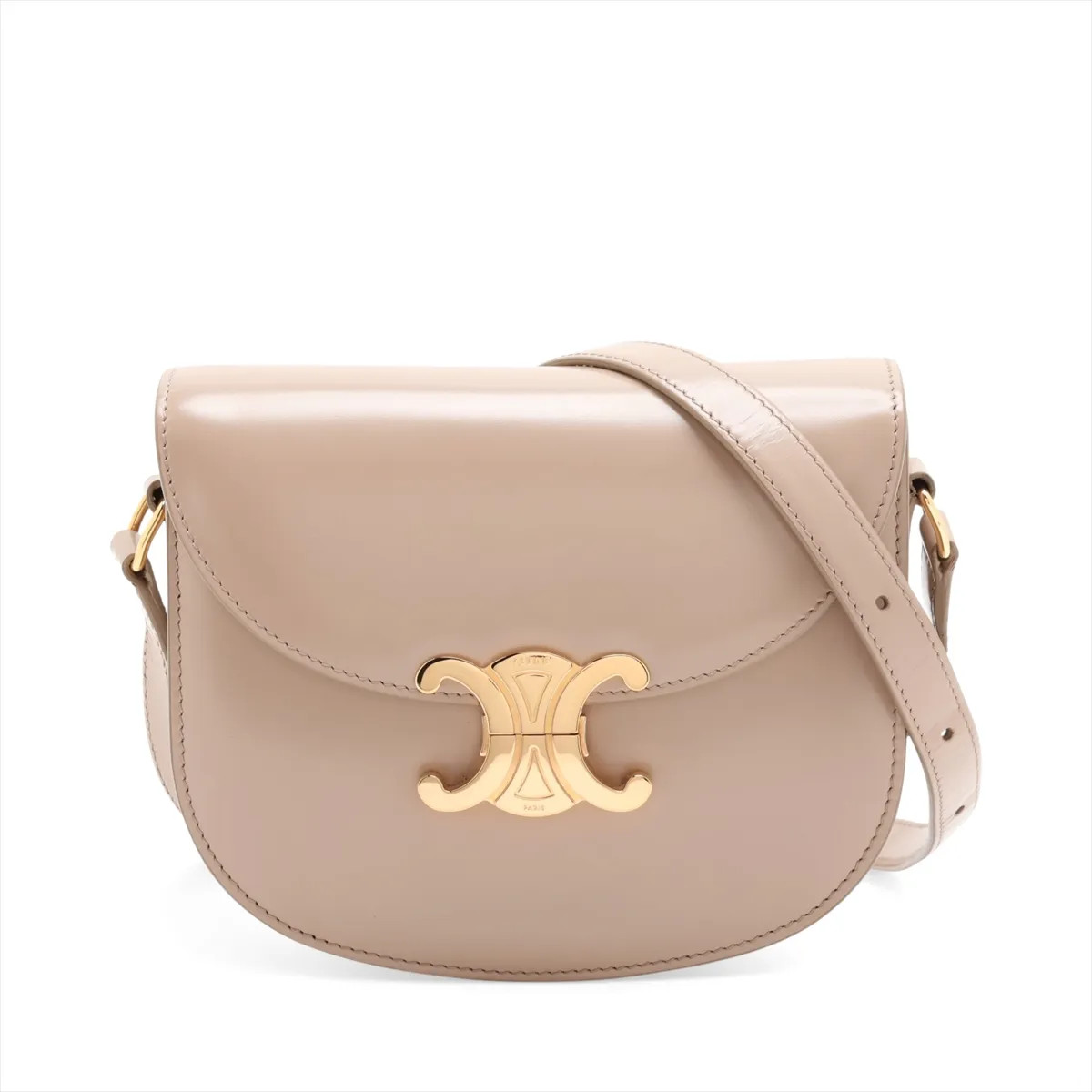 Celine Triomphe Buzas Leather Shoulder bag Beige