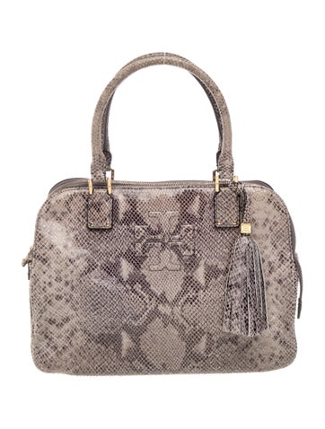 Embossed Leather Top Handle Bag