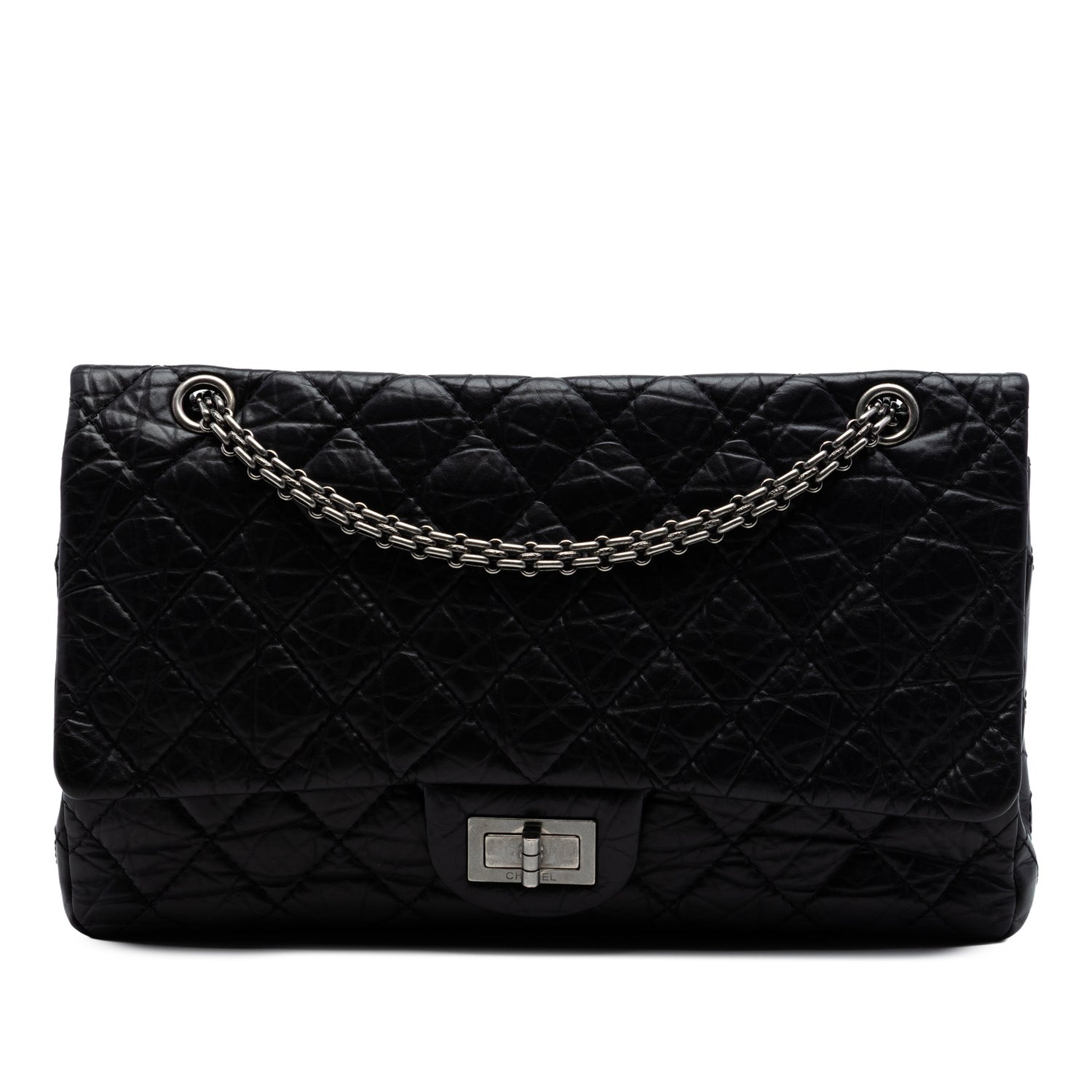 Calf Leather Quilted Aged Calfskin Reissue 2.55 Double Flap