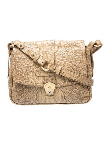 Embossed Leather Messenger Bag