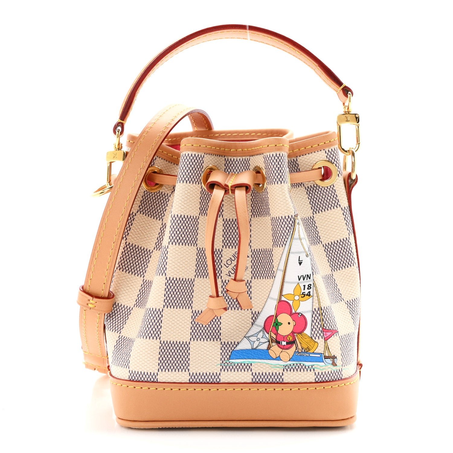 Louis Vuitton Damier Azur Vivienne Sac Nano Noe Dragon Fruit Pink