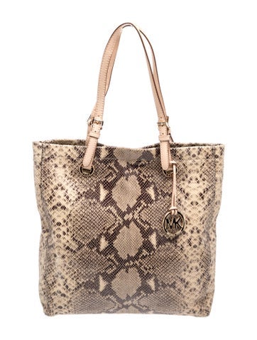 Snakeskin Top Handle Bag