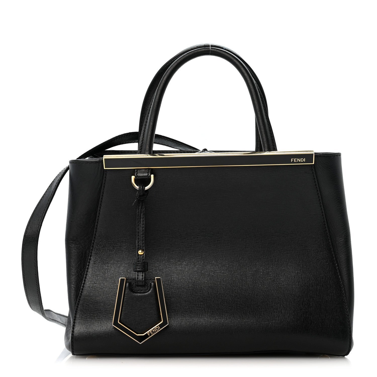 Fendi Vitello Elite Petite 2Jours Tote Black