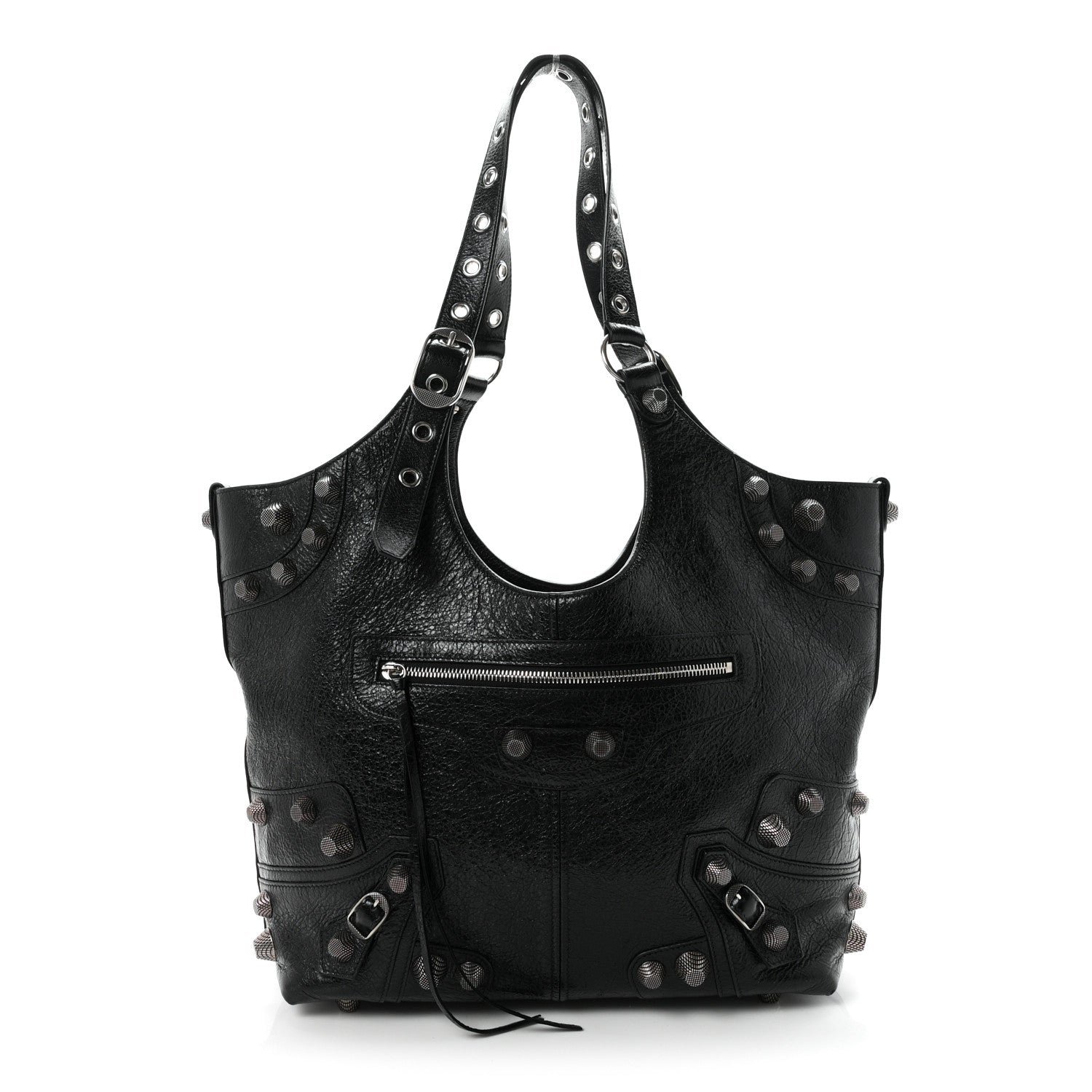 Balenciaga Agneau Arena Medium Le Cagole Carry All Bag Black