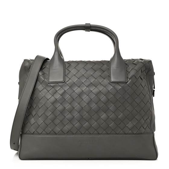 Bottega Veneta Nappa Intrecciato Briefcase Grey
