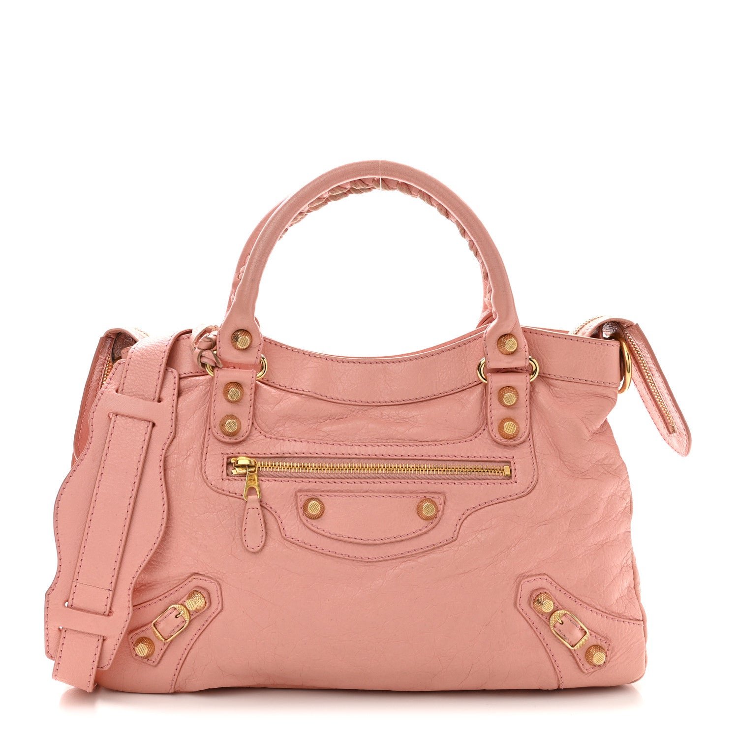 Balenciaga Agneau Giant 12 Gold Hardware Town Rose Peche