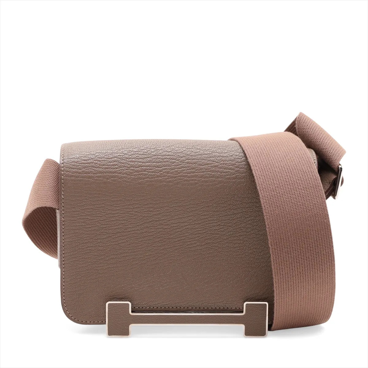 Hermès Geta Chevre Etoupe Silver Metal Fittings