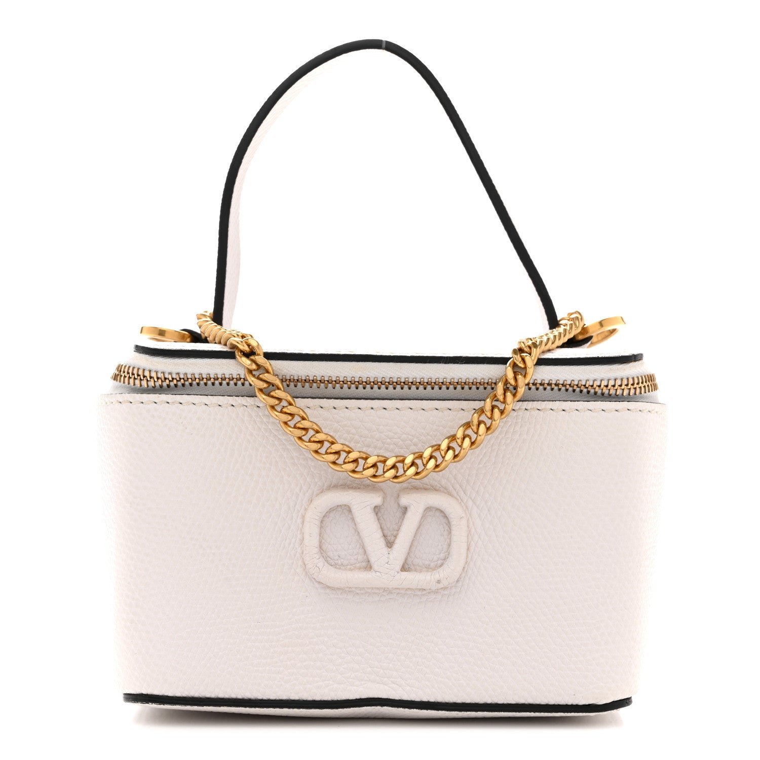 Valentino Garavani Grained Calfskin VSling Vanity Case White