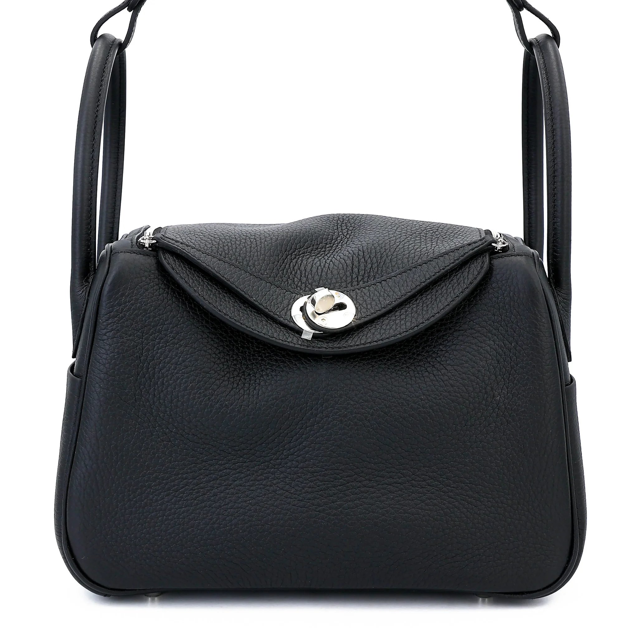 Brand New ( Rank N ) HERMÈS Lindy 26 Noir (89) Clemence Palladium hardware K (2025)