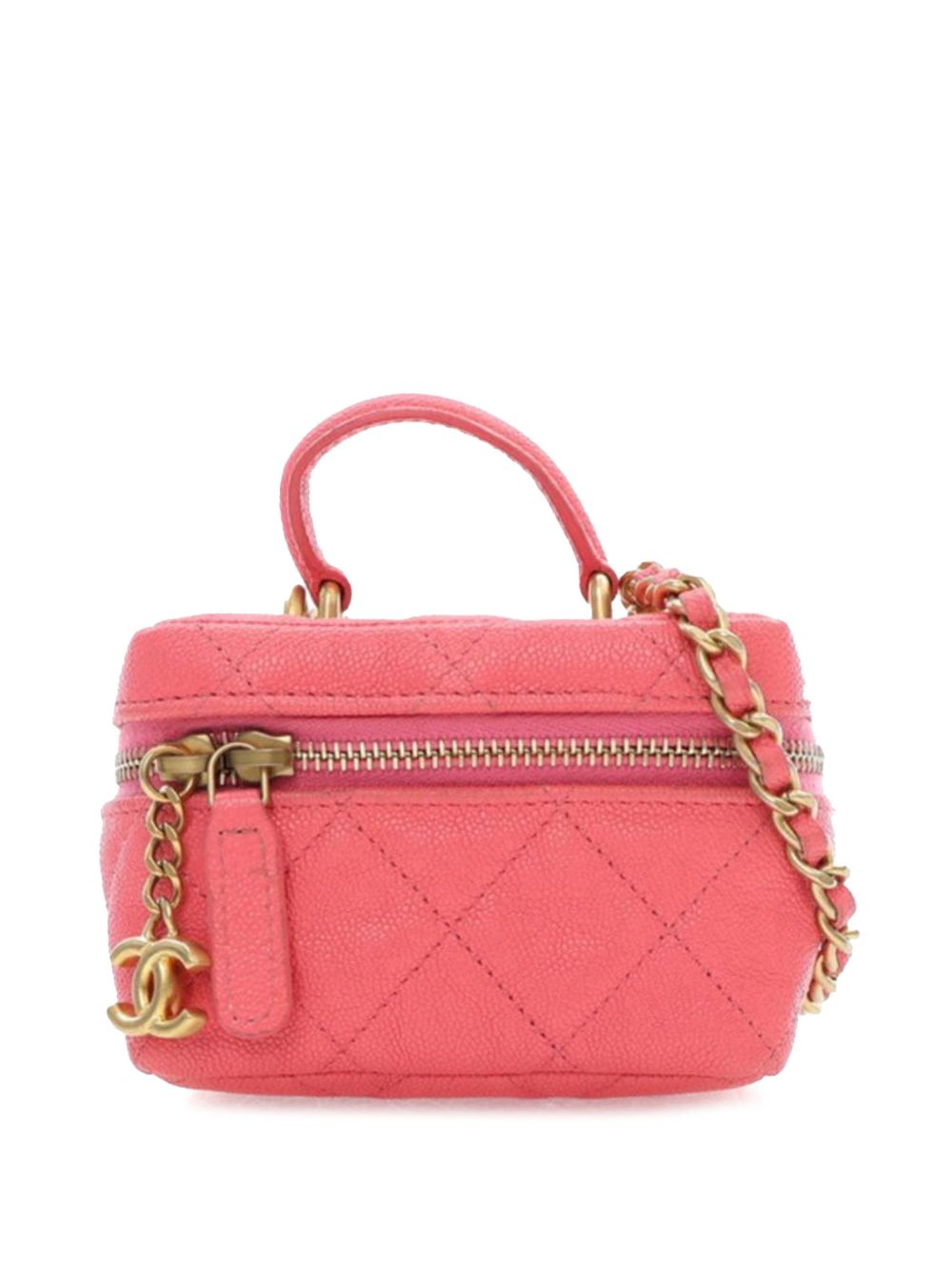 2021 Mini CC Caviar Top Handle Vanity Case satchel