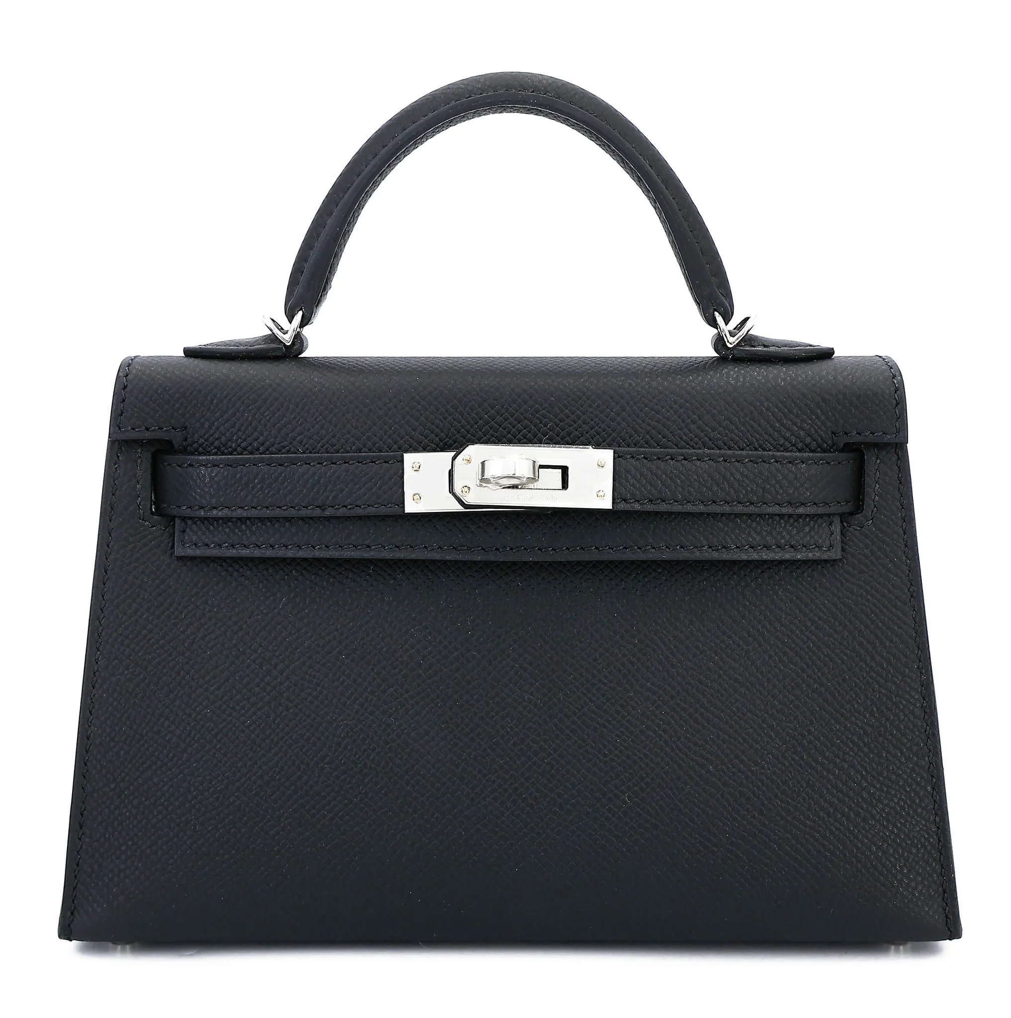 Brand New ( Rank N ) HERMÈS Mini Kelly II Noir (89) Epsom Palladium hardware G (2026)