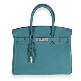 Hermes Hermès Verso Vert Bosphore & Bleu Ocean Togo Birkin 30 PHW