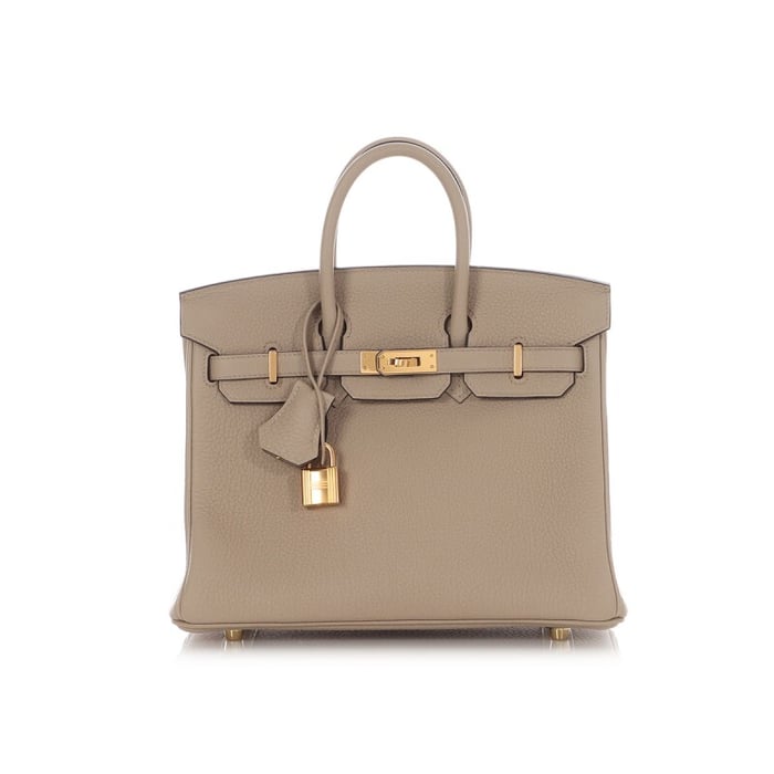 Hermes Gris Tourterelle Togo Birkin 25 Gold Hardware, 2022
