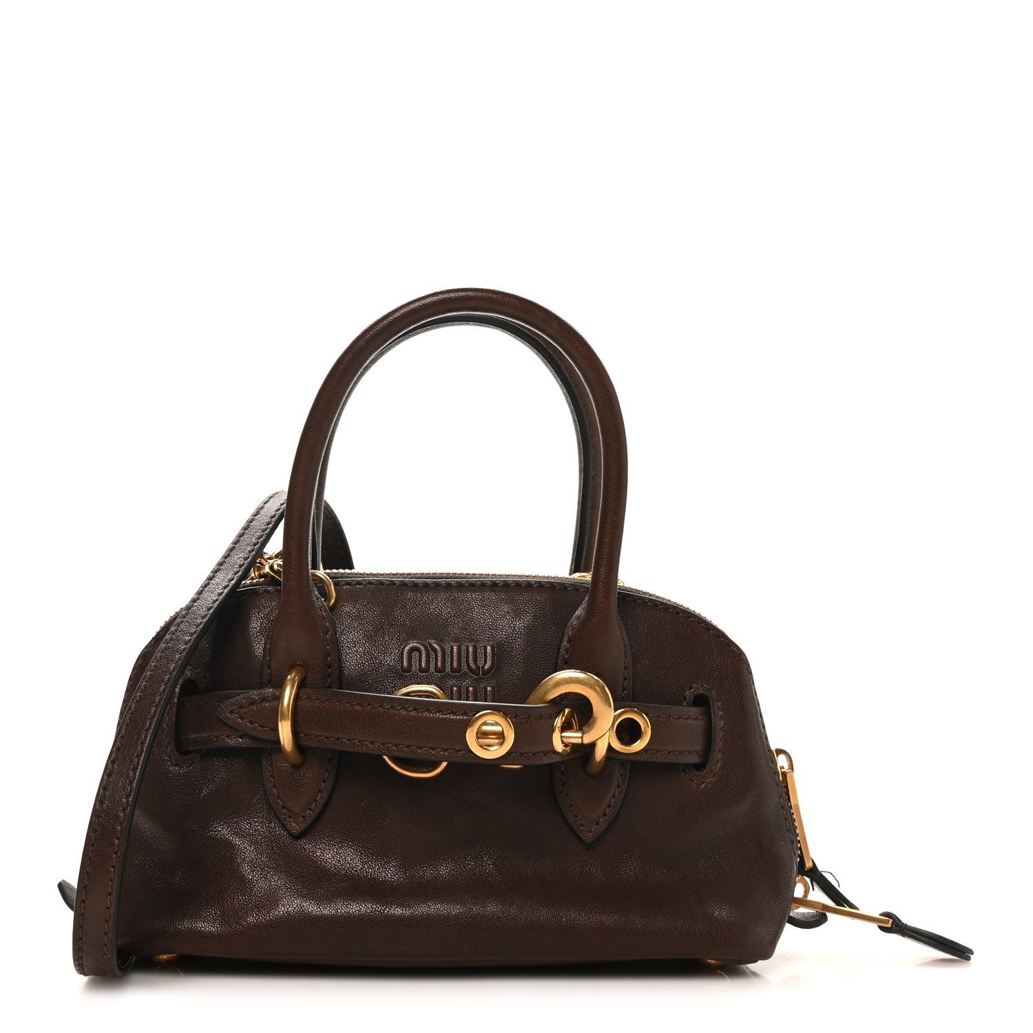 Miu Miu Nappa Mini Aventure Bag Briarwood
