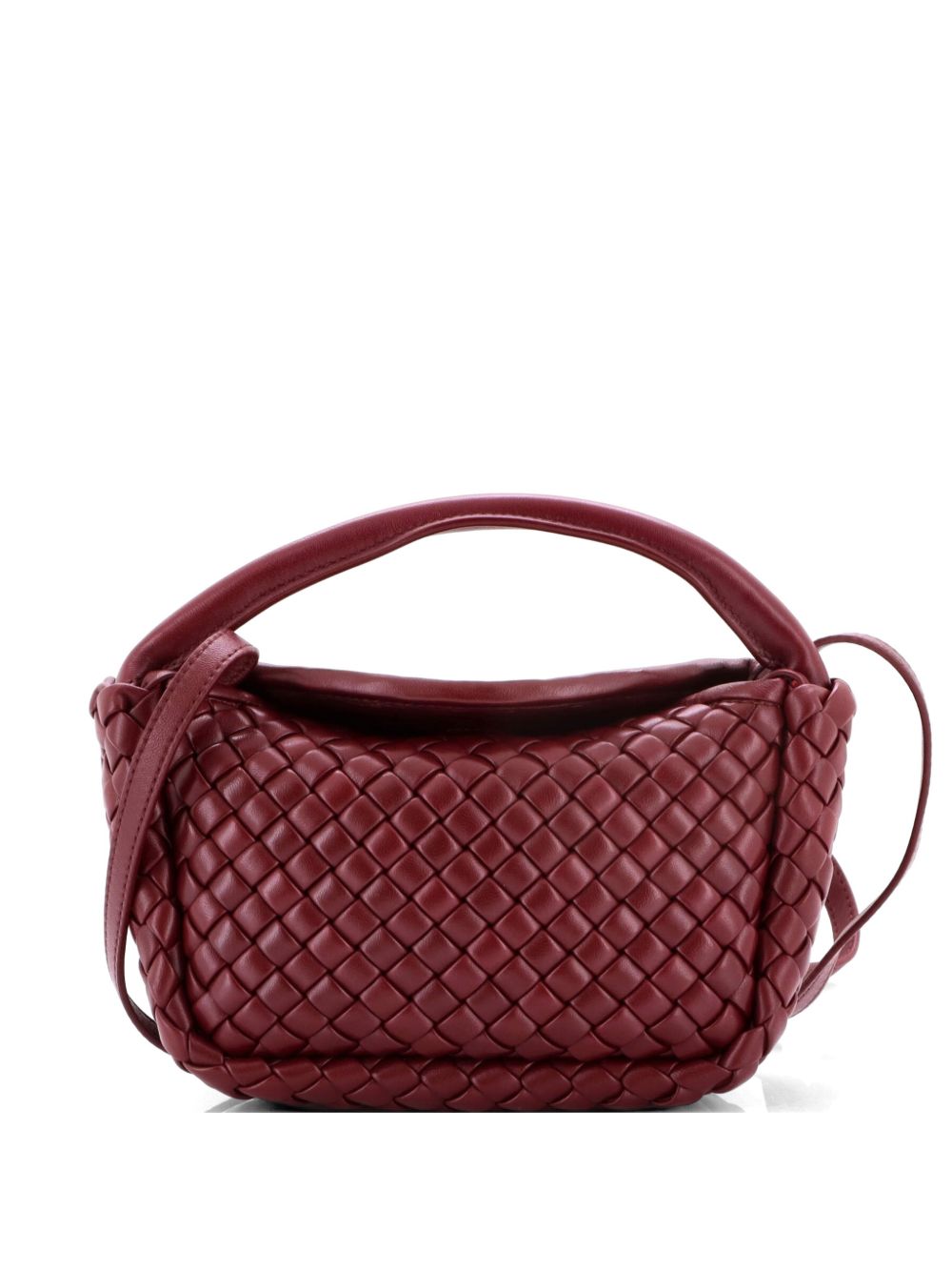 Cobble Top Handle Bag Padded Intrecciato Leather Small satchel