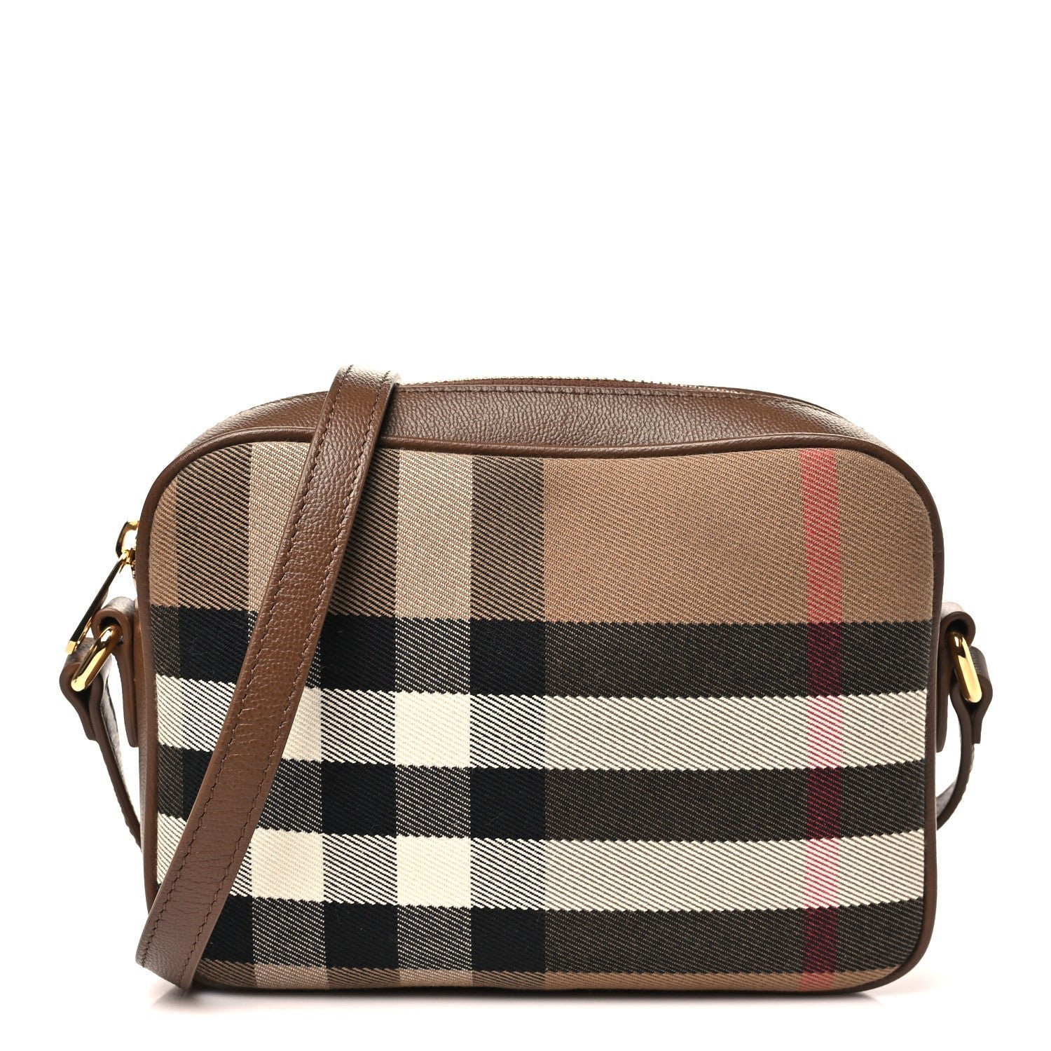 Burberry Calfskin House Check Camera Bag Earth