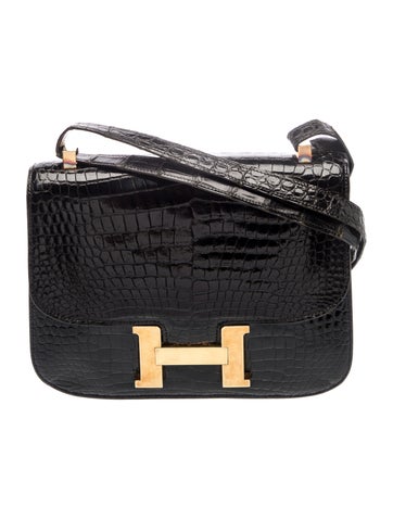 Hermes Shiny Crocodile Constance 23