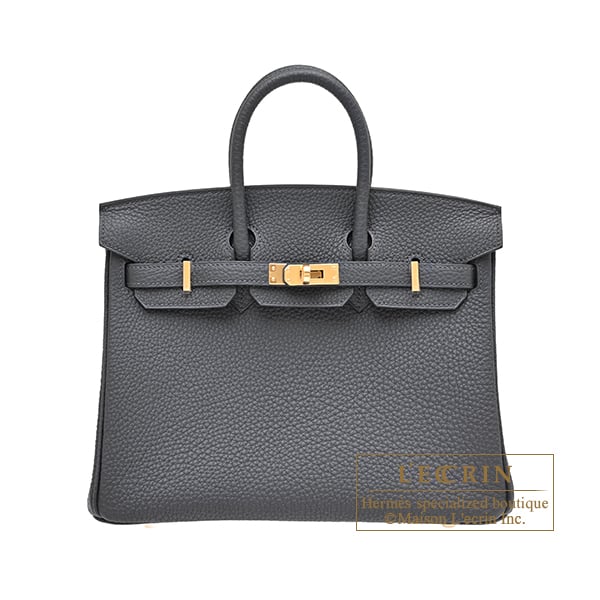 Hermes Birkin bag 25 Gris misty Togo leather Gold hardware