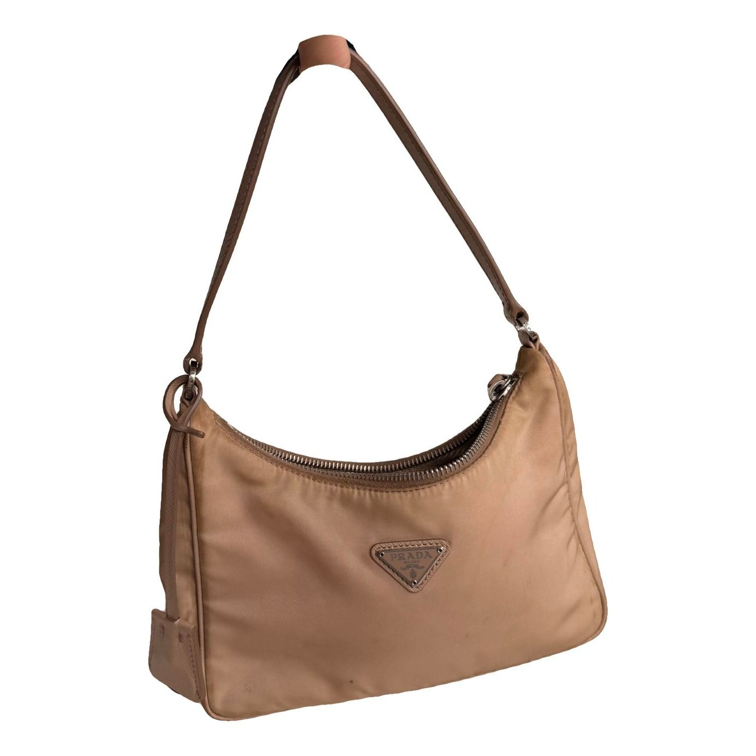 Re-Nylon leather handbag