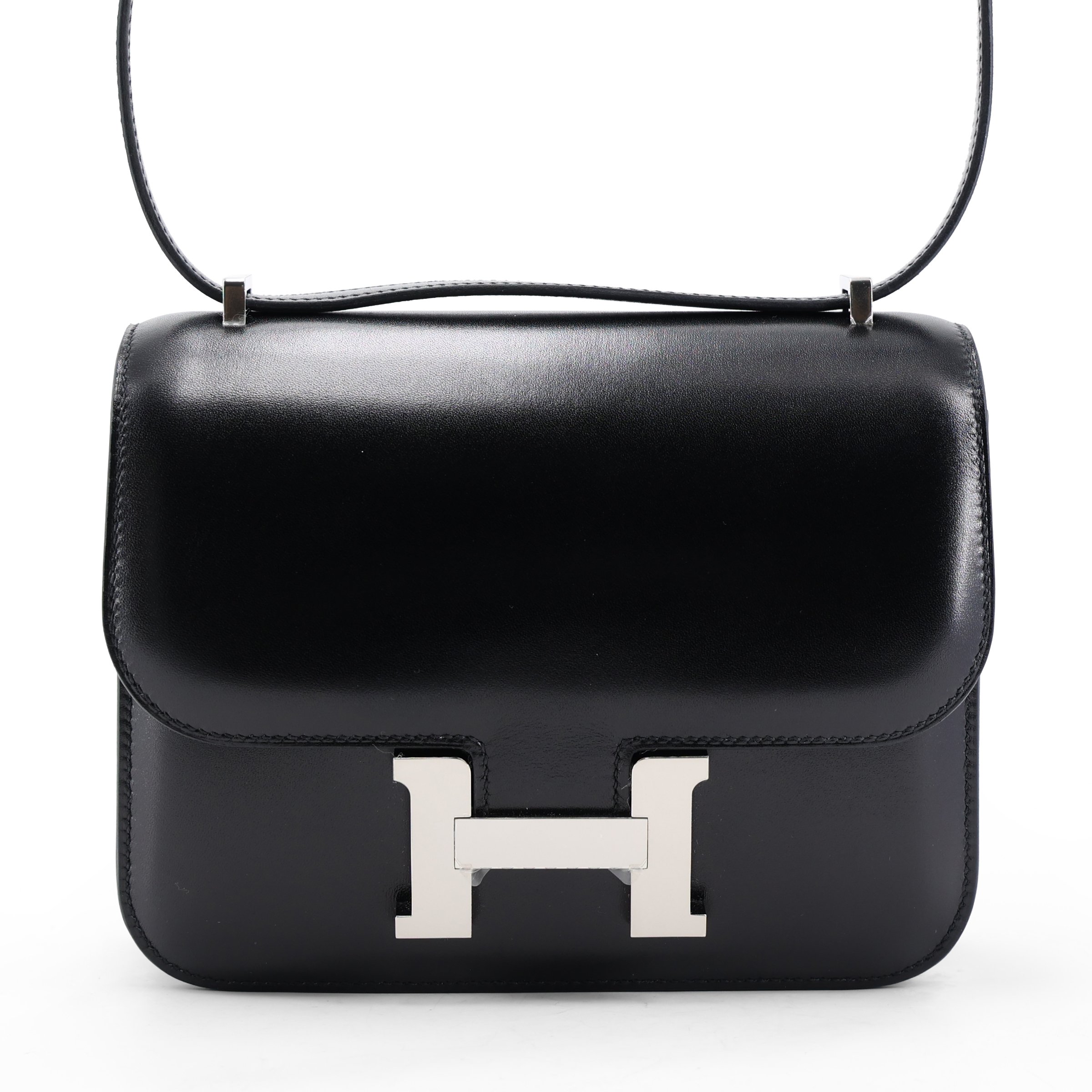 Unused ( Rank NS ) HERMÈS Constance Mini Noir (89) Box-calf Palladium hardware K (2025)