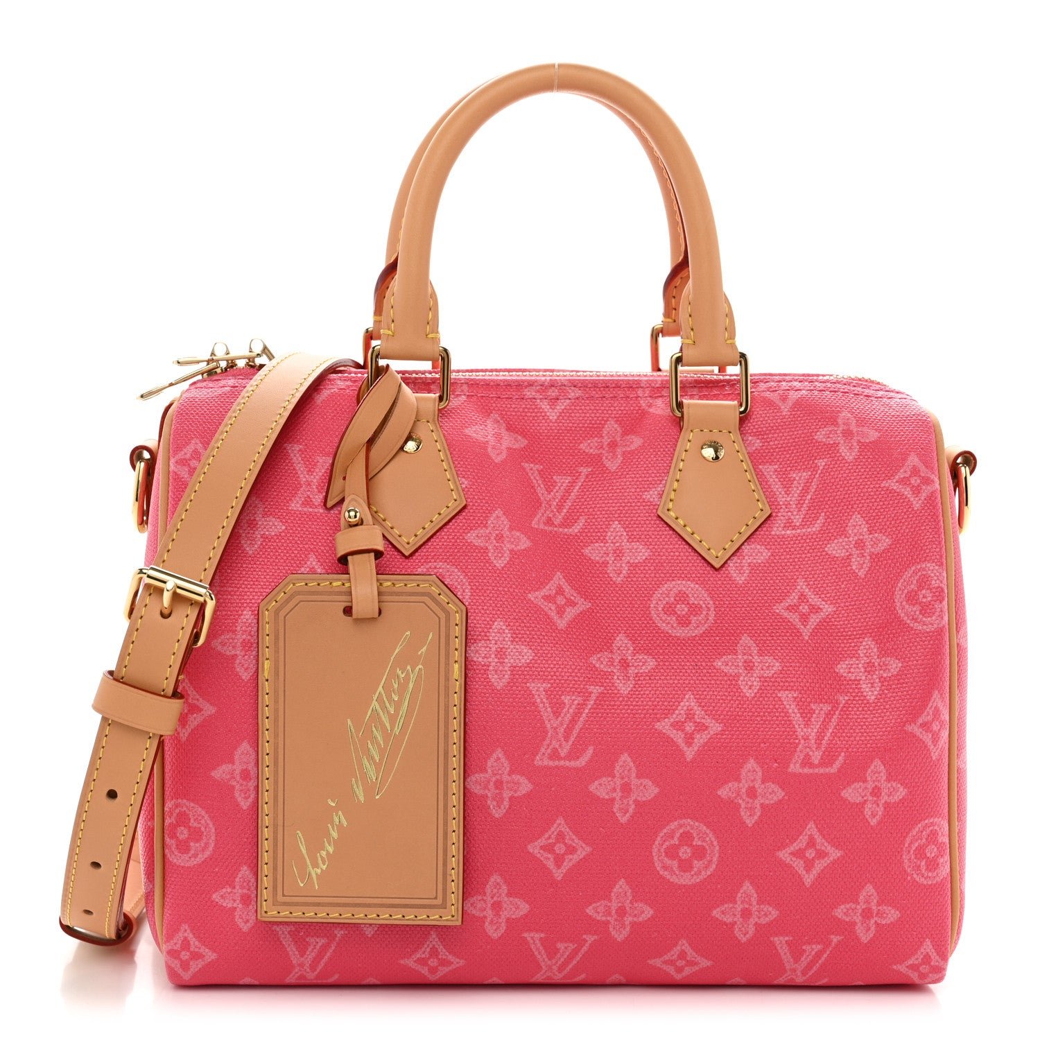 Louis Vuitton Monogram Origine Speedy Bandouliere 25 Rose Ruban