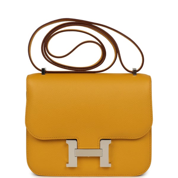 Hermes Constance 18 Jaune Ambre Verso Epsom Palladium Hardware