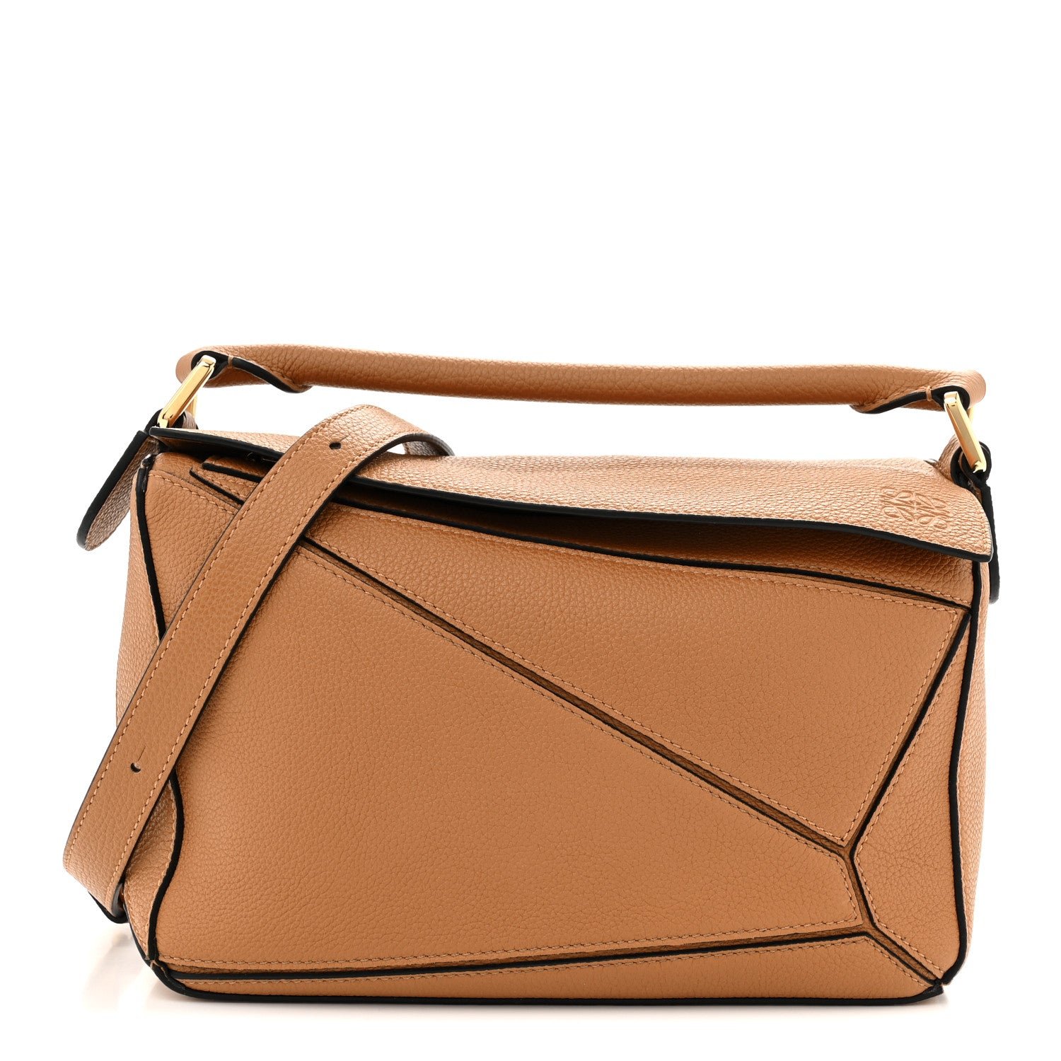 Loewe Grained Calfskin Small Puzzle Bag Tan