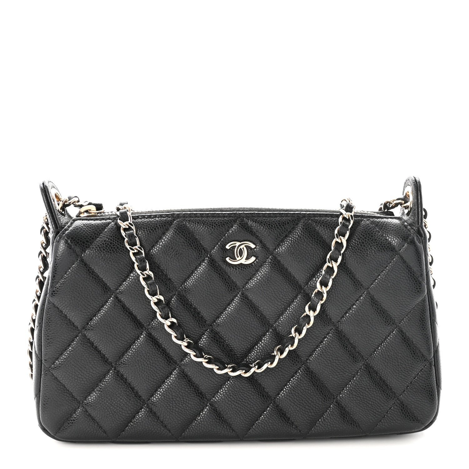 Chanel Caviar Quilted Purse With Chain Black