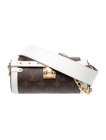 Leather Monogram LV Match Papillon Trunk White