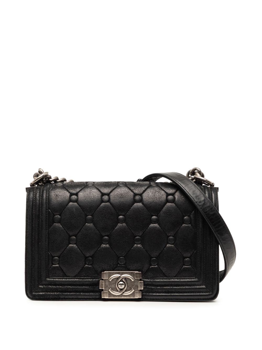 2013-2014 Old Medium Quilted Suede Chesterfield Boy Flap crossbody bag