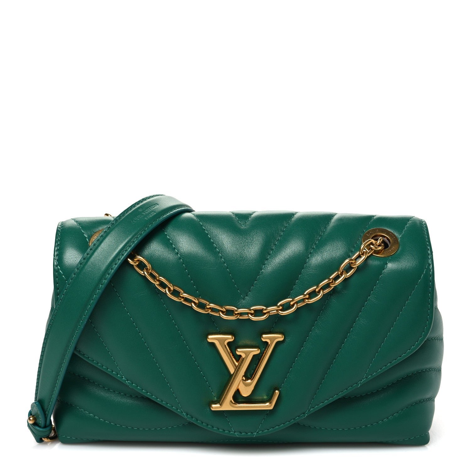 Louis Vuitton Calfskin New Wave Chain Bag MM NM Emerald