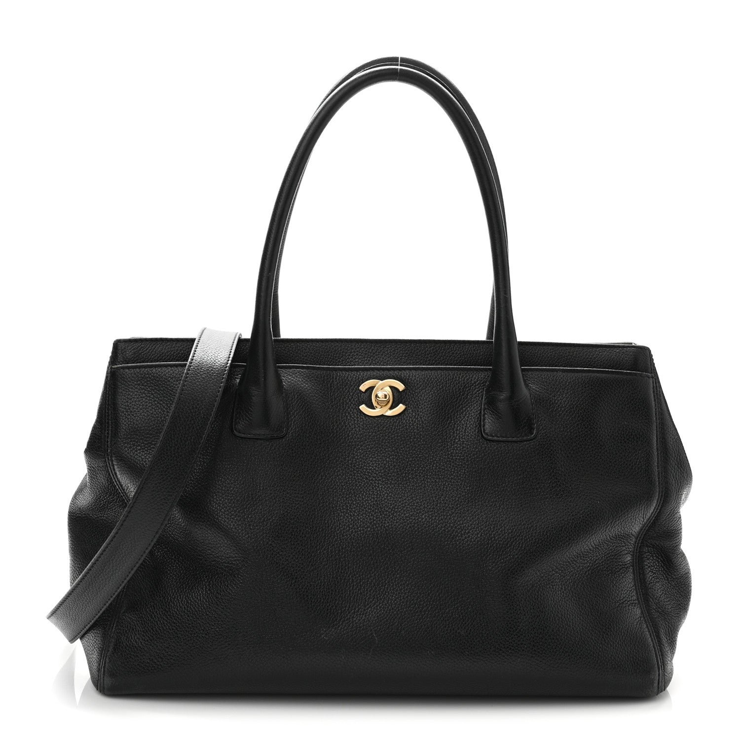 Chanel Calfskin Cerf Executive Shopper Tote Black