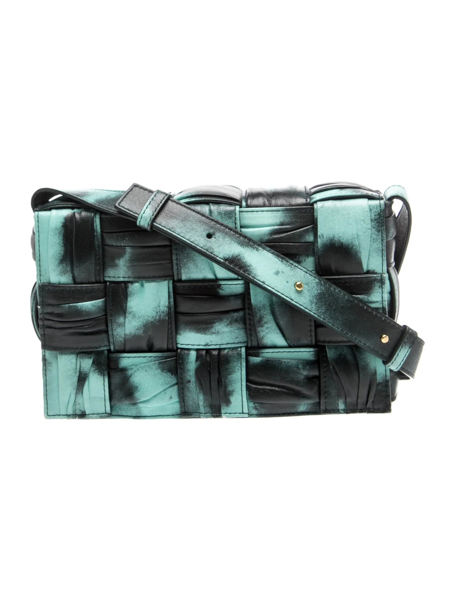 Leather Intrecciato Plisse Cassette Crossbody Bag