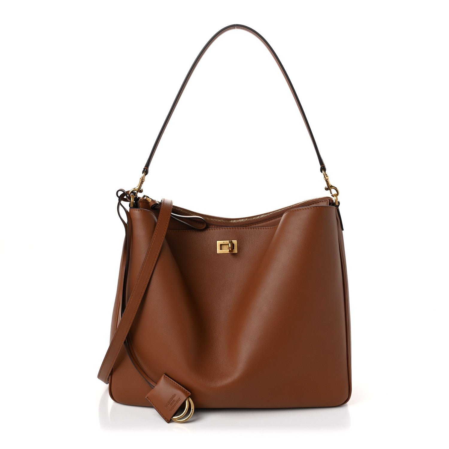 Balenciaga Natural Smooth Calfskin Medium Rodeo Hobo New Tan