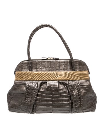 Crocodile Top Handle Bag