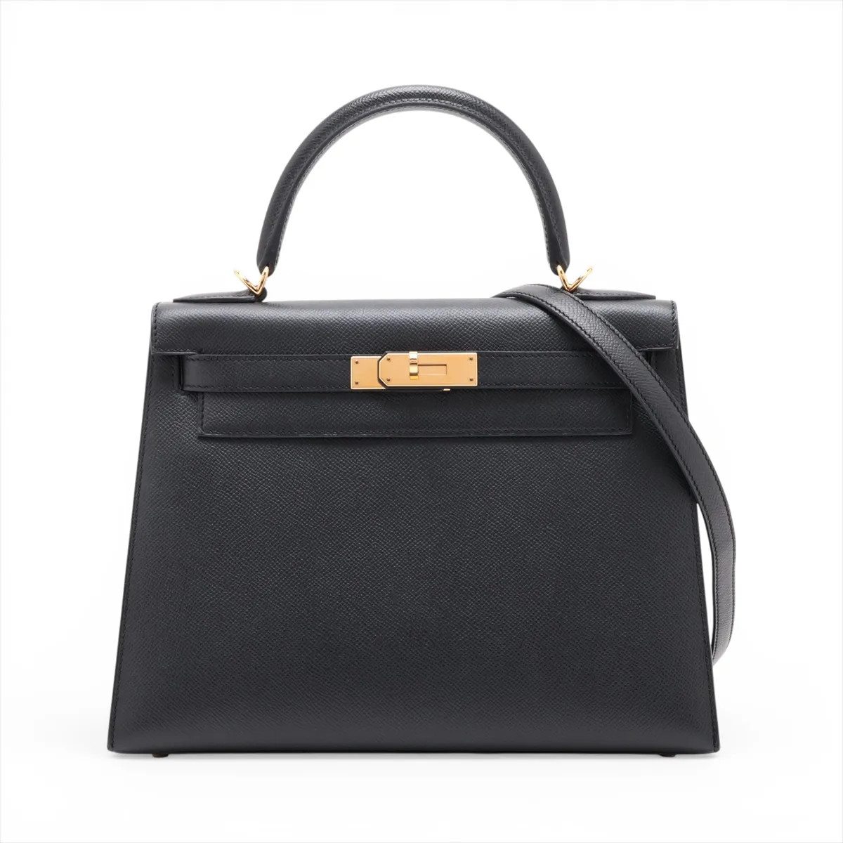 Hermès Kelly 28 Serie Veau Epsom Black Gold Metal Fittings