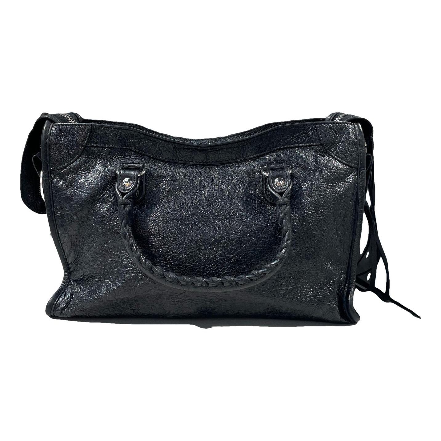 City leather handbag