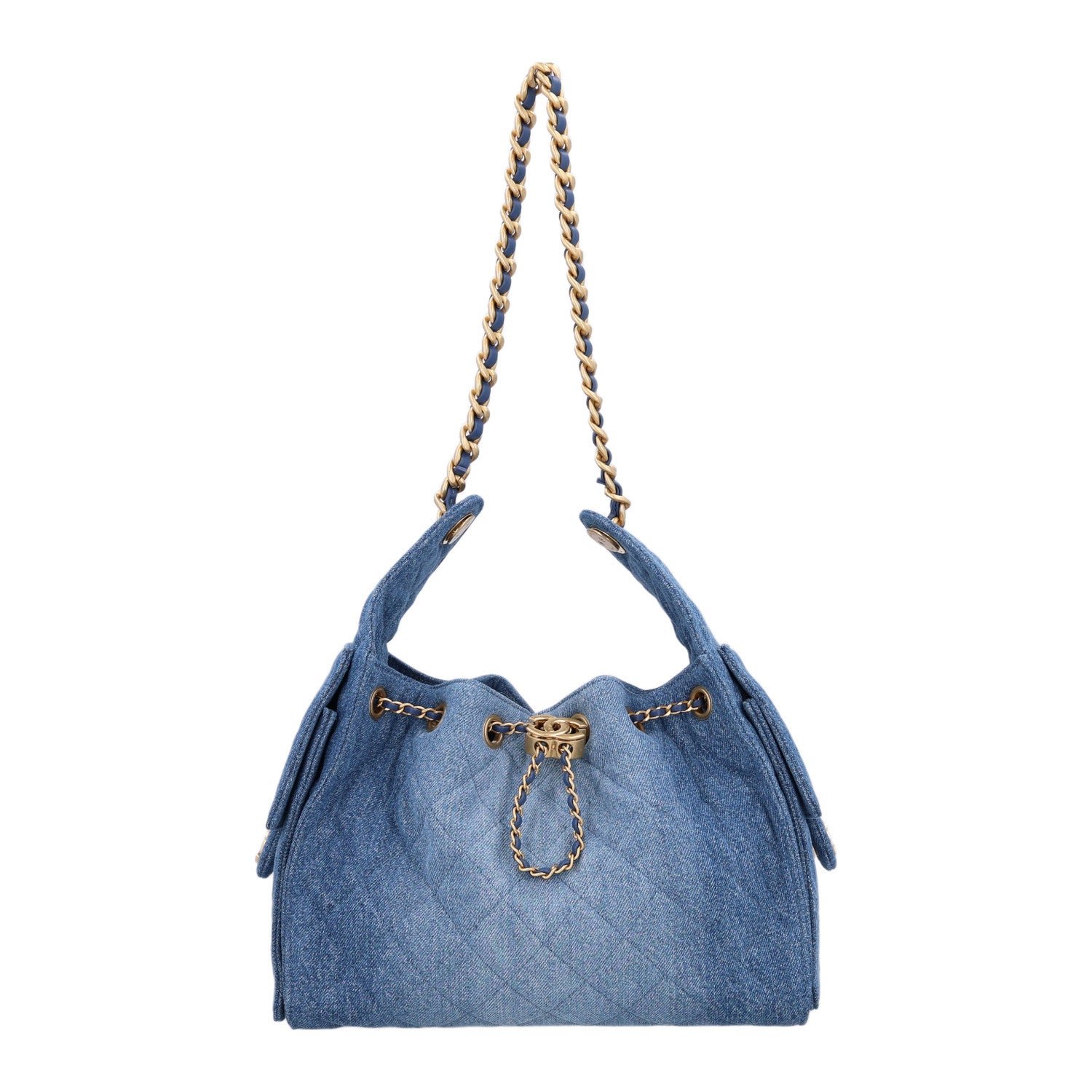 Chanel Washed Denim Quilted Small Chanel 25 Handbag Blue
