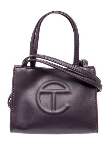 Telfar Vegan Leather Small Eggplant Shopping Bag Small