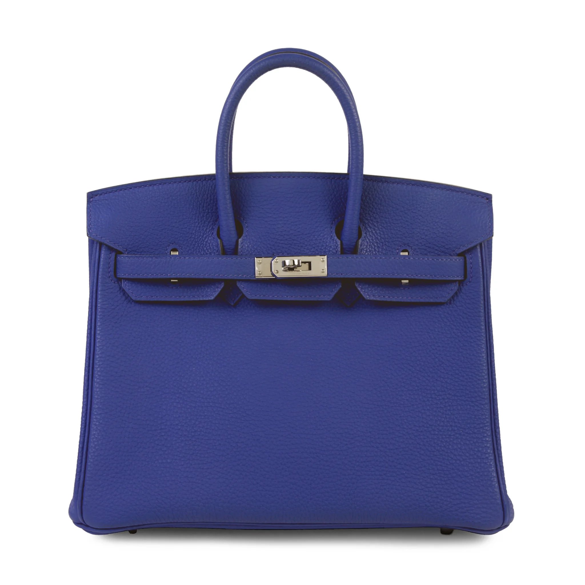 Very Good ( Rank A) HERMÈS Birkin 25 Bleu Electrique (7T) Togo Palladium hardware C (2018)