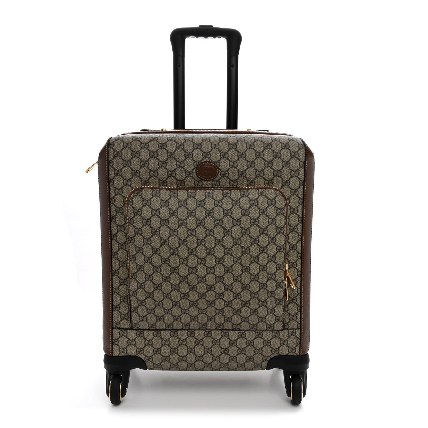 Gucci GG Supreme Monogram Azalea Calfskin Retro Interlocking G Small Savoy Cabin Trolley Beige Ebony Brown Sugar