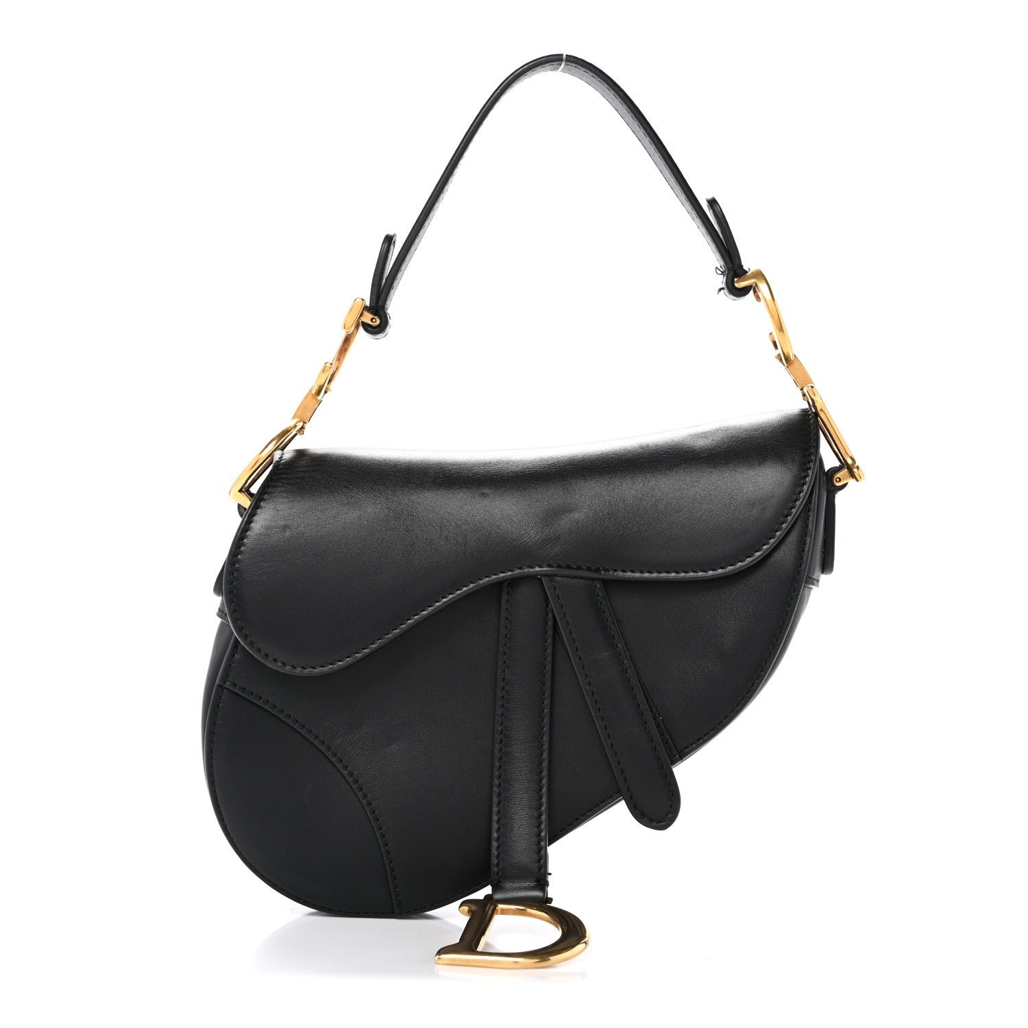 Christian Dior Calfskin Mini Saddle Bag Black