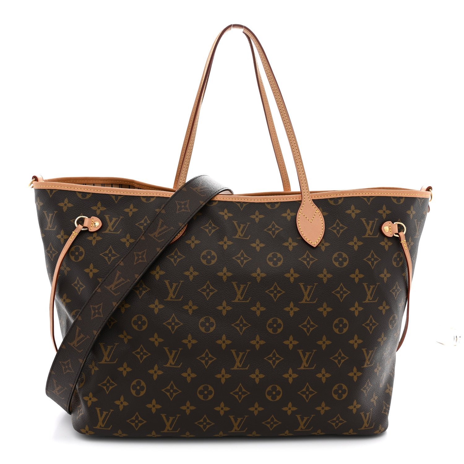 Louis Vuitton Monogram Stamped Inside Out Neverfull Bandouliere GM Beige